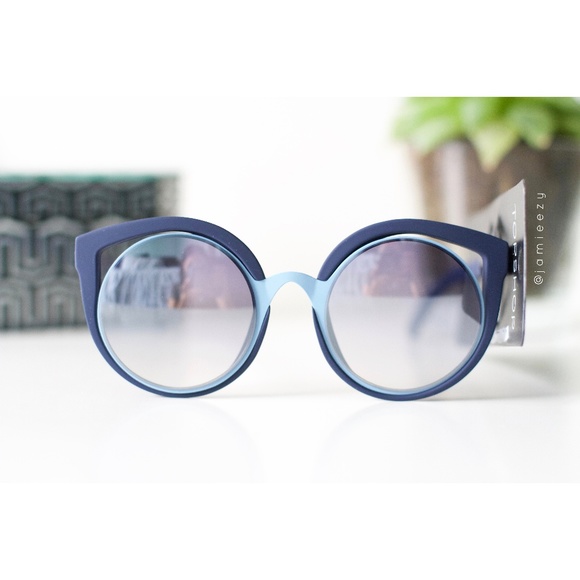 Topshop Accessories - Topshop | NWT "Lulu" Round Sunglasses - Navy Blue